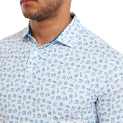 FootJoy Travel Print Lisle Men's Golf Polo Shirt 80048 -Golf Gear Store FJ 80048 05 700x700