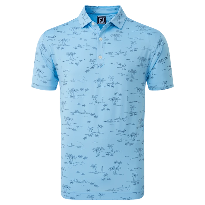 FootJoy Tropic Print Lisle Men's Golf Polo Shirt 80092 1 FootJoy Tropic Print Lisle Men's Golf Polo Shirt 80092
