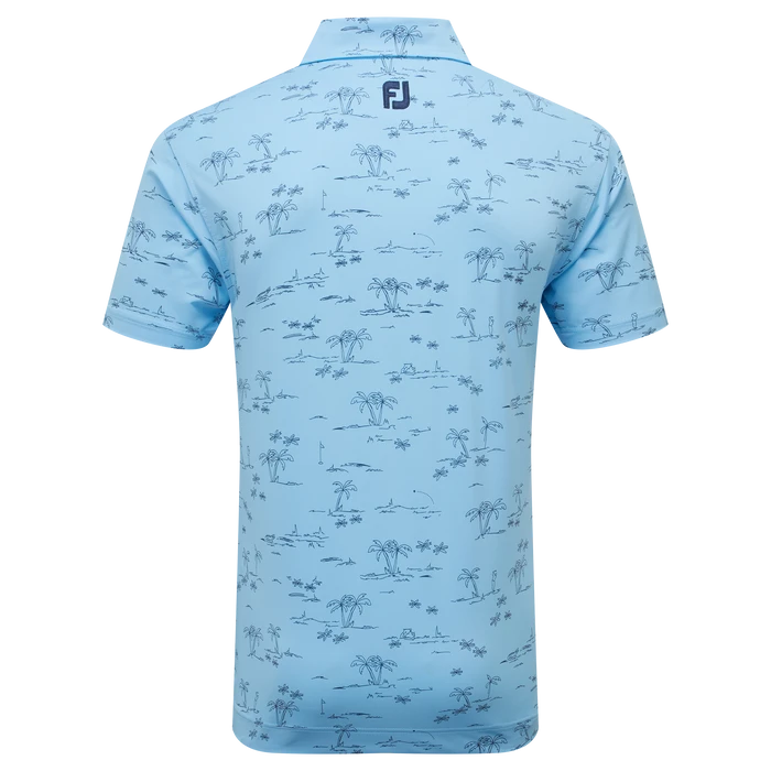 FootJoy Tropic Print Lisle Men's Golf Polo Shirt 80092 4 FootJoy Tropic Print Lisle Men's Golf Polo Shirt 80092 - Image 4